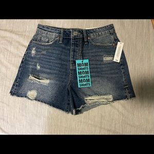 High rise denim shorts